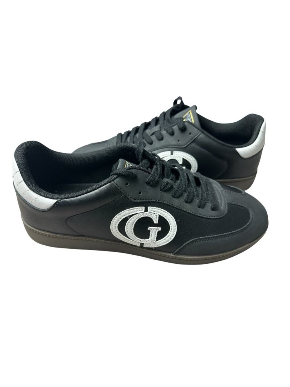 Guess Borge Casual Sneakers Black White W/ Large Logo New Men's Size 12 M New